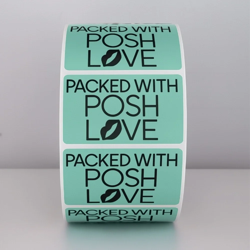 Packed With Posh Love Stickers | Purple Lips Labels for Poshmark Packaging